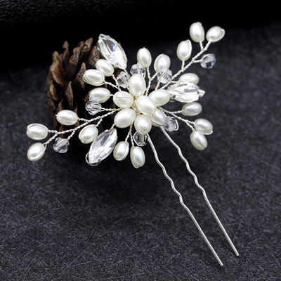 3Piece ofPearl Design Bridal Wedding Hairpins - Click Image to Close